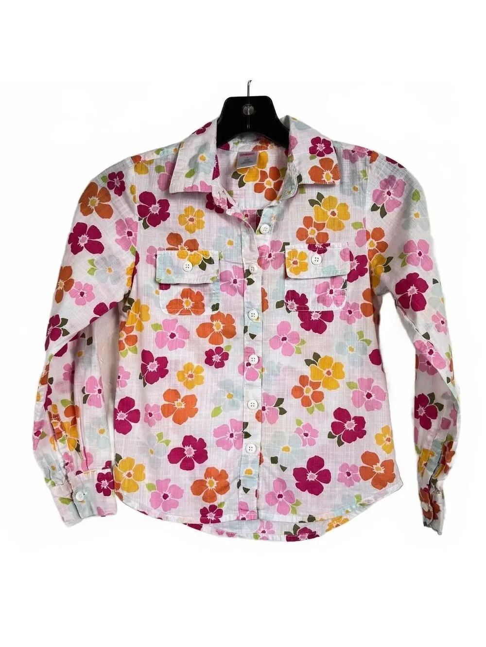 Gymboree White and Floral Button Up Jacket Girl's Size 9